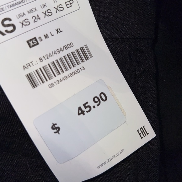 Zara new WIDE LEG LINEN PANTS - Picture 6 of 6